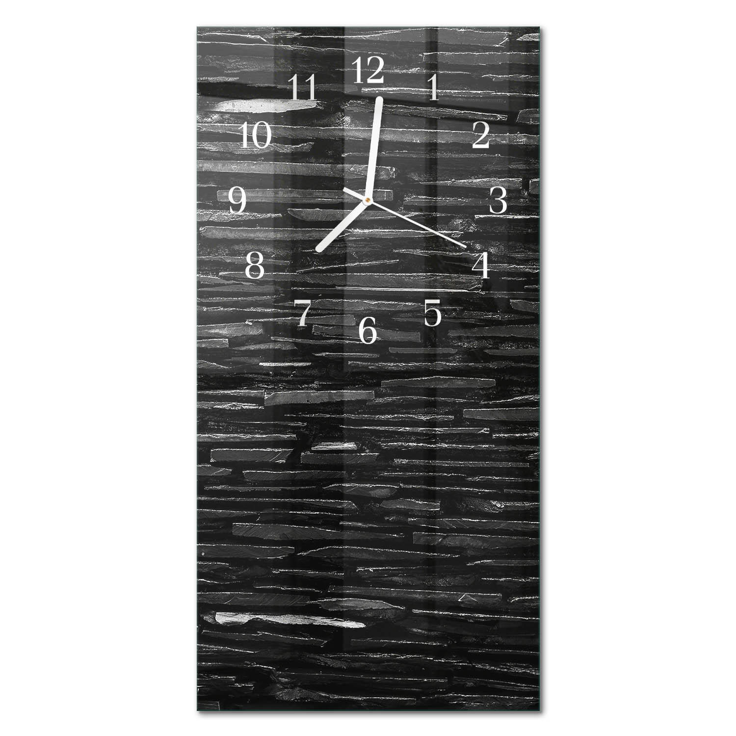 WANDUHR 30x60 cm - Gras - Schwarz, Glas (30/60/0.4cm) - TULUP
