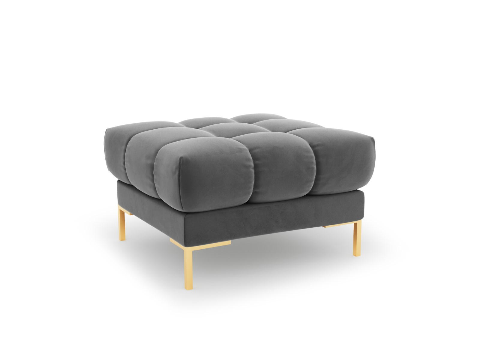 POUF Mamaia aus Samt hellgrau - Hellgrau, Textil (60/41/60cm) - Micadoni