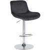 BARHOCKER Samt schwarz - Chromfarben/Schwarz, Textil/Metall (50/85/50cm) - CLP