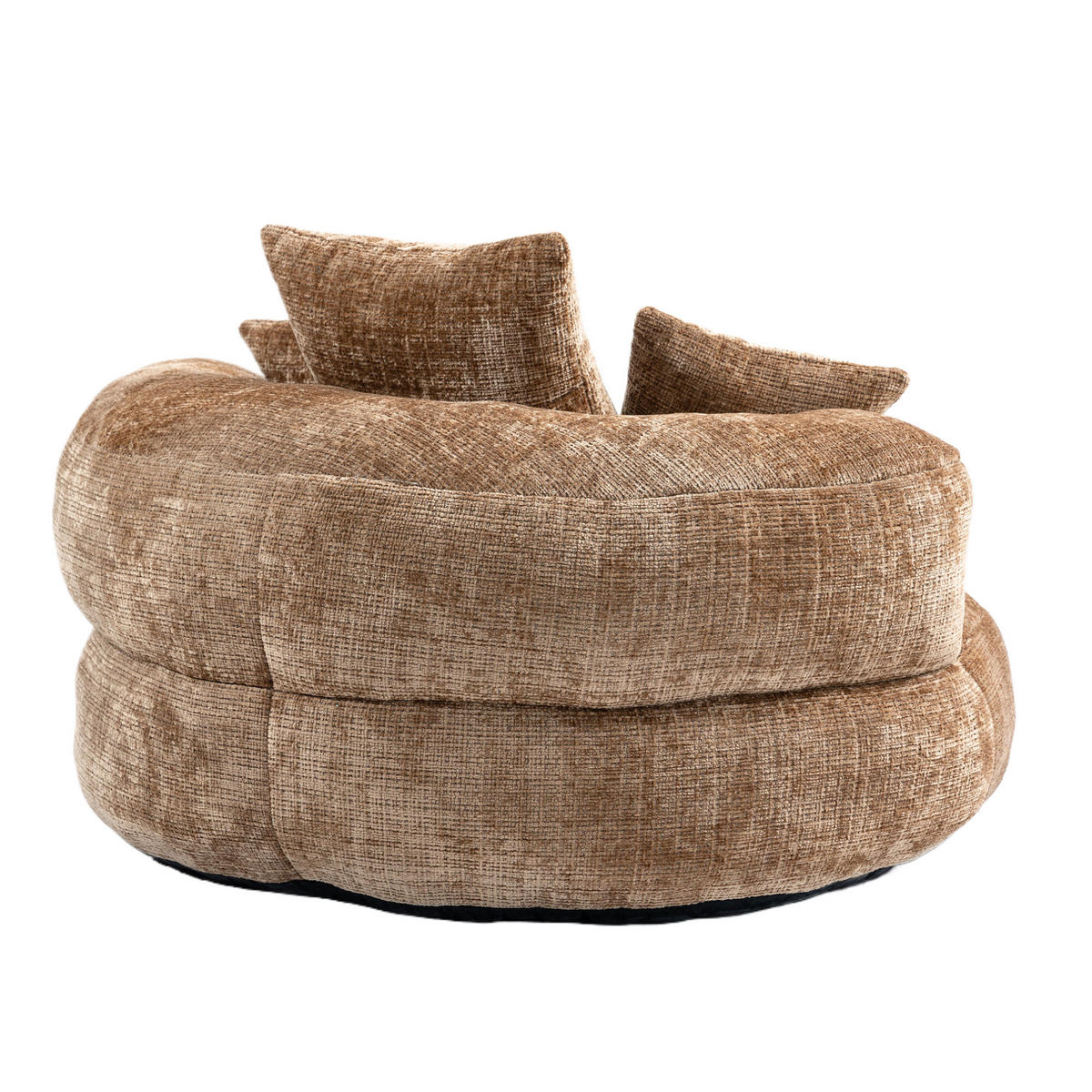 SITZSACK mit Armlehnen 108 x 108 x 52 cm Chenille Coffee - Braun, Kunststoff (108/52/108cm) - Beauniv