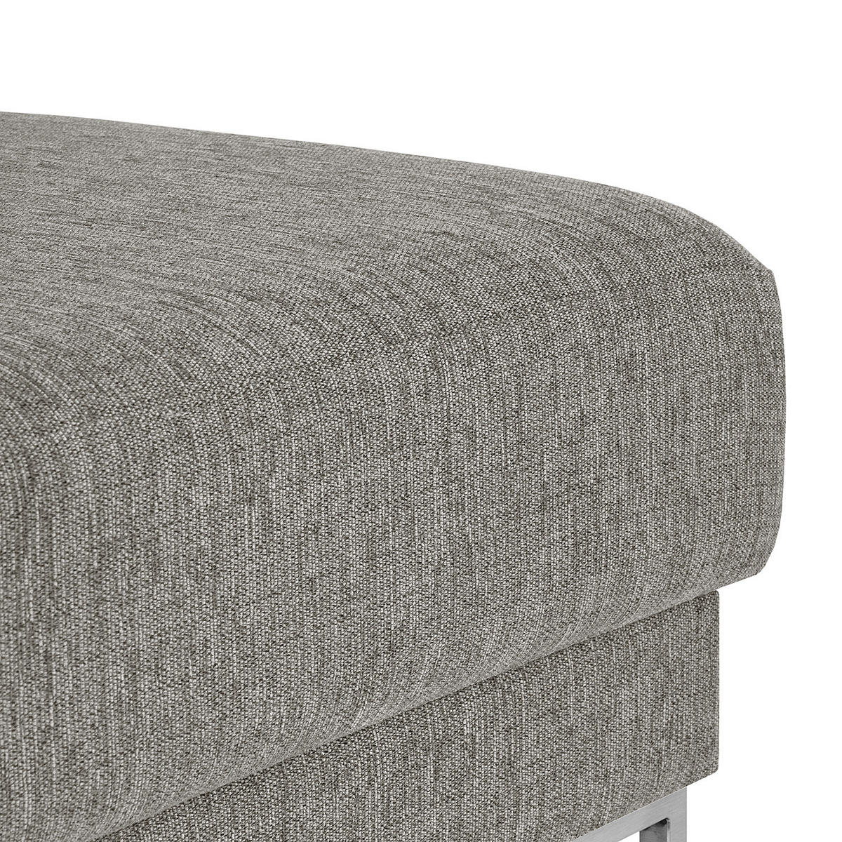 POLSTERHOCKER - Silberfarben/Hellgrau, Textil/Metall (80/44/61cm) - home24