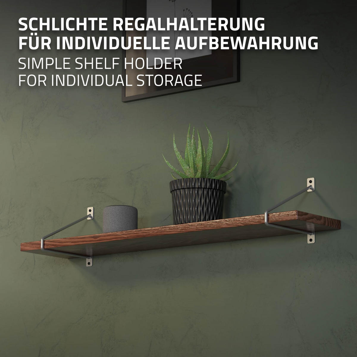 REGALHALTERUNG 2er Set 220mm Silber - Silberfarben, Metall (18/2.3/22cm) - ML-DESIGN