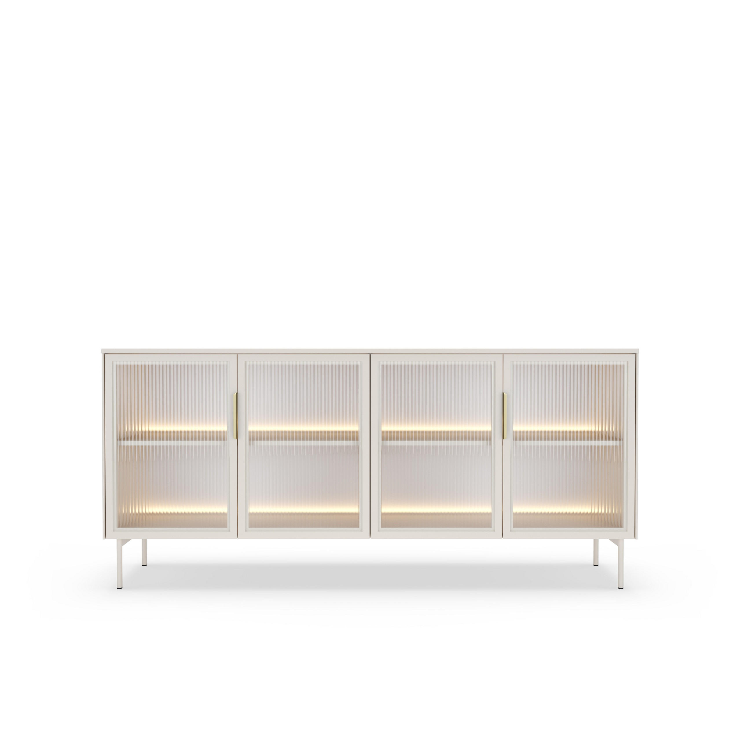 MASSENO KOMODA GLORIA, 181,3x39,3x82,6 cm se 4 dvířky, kašmírová