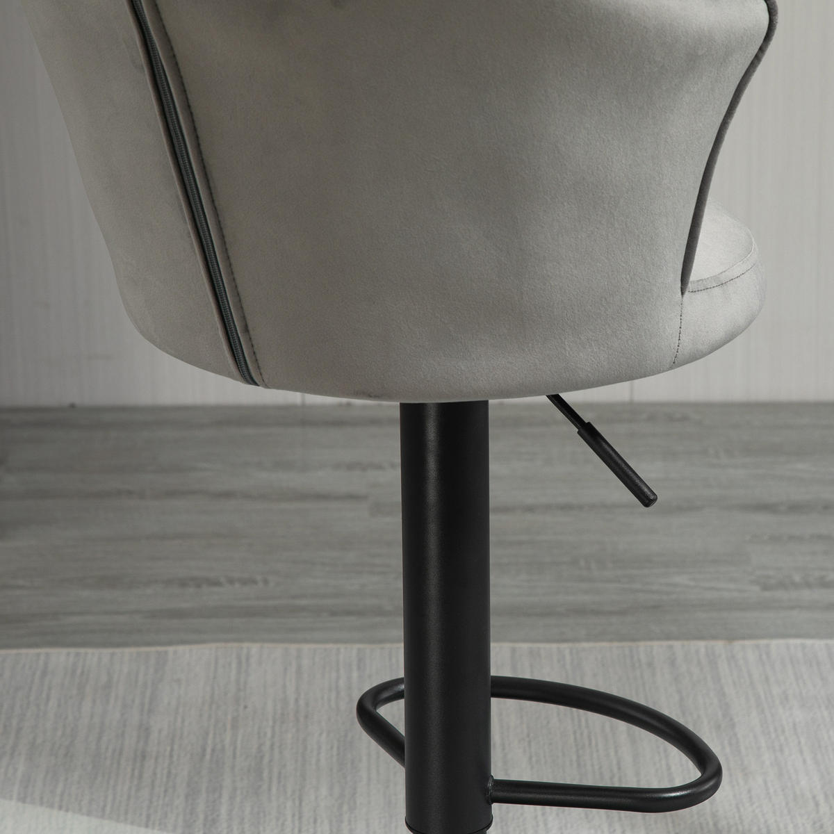BARHOCKER, Schaumstoff, Stahl, Grau - Grau, Kunststoff (56/111/54cm) - HOMCOM