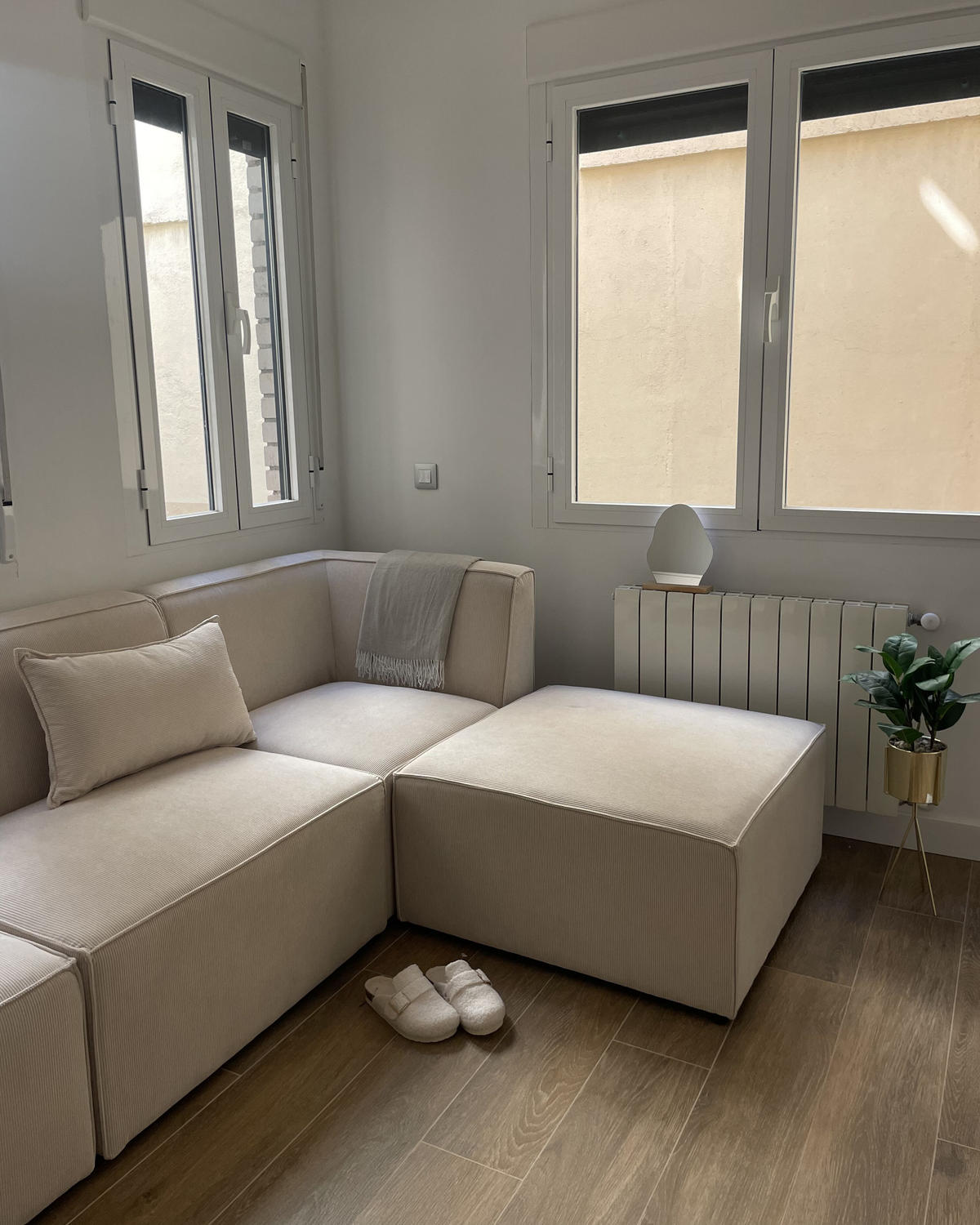 OTTOMANE Lemvig 83/83/41 cm - Beige, Textil (83/41/83cm) - Beliani