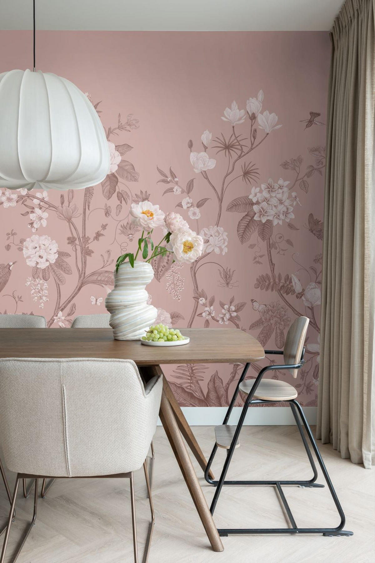 FOTOTAPETE Blumen 2.5 x 2.79 m - Pink, Papier (250/279cm) - ESTAhome