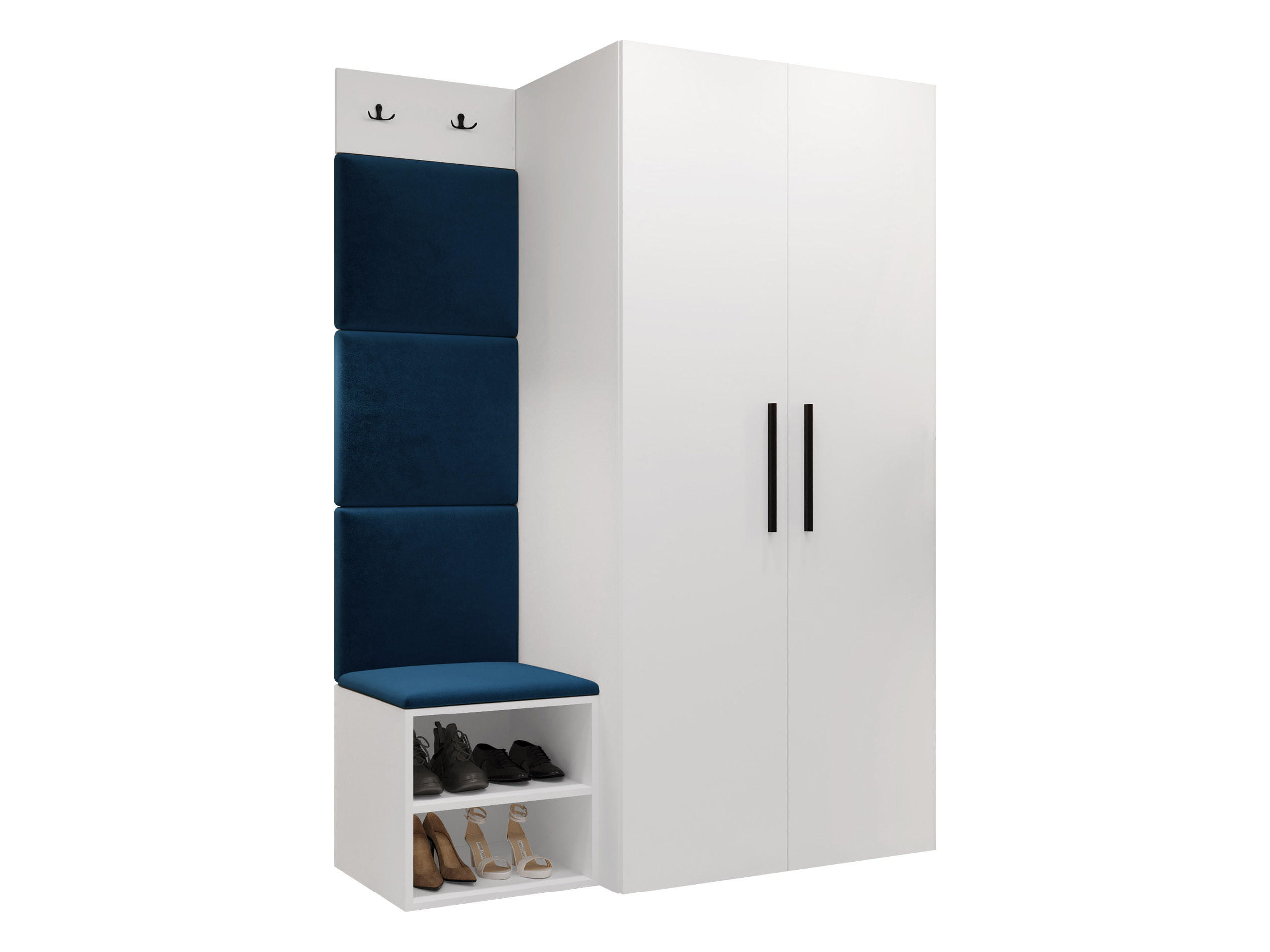 GARDEROBEN-SET Medi IV - Blau/Schwarz, Holzwerkstoff/Kunststoff (80/191/50cm) - MIRJAN24