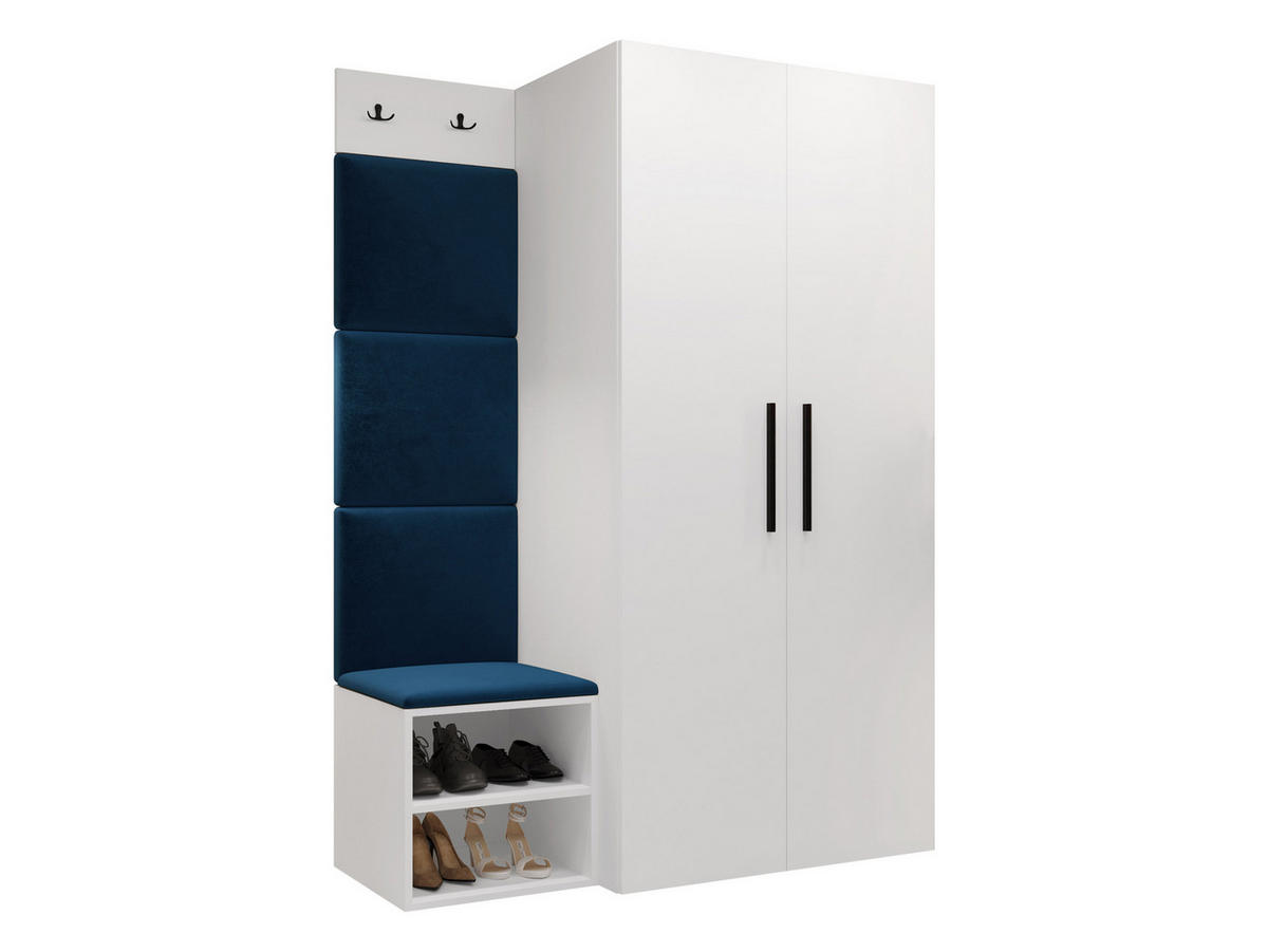 GARDEROBEN-SET Medi IV - Blau/Schwarz, Holzwerkstoff/Kunststoff (80/191/50cm) - MIRJAN24