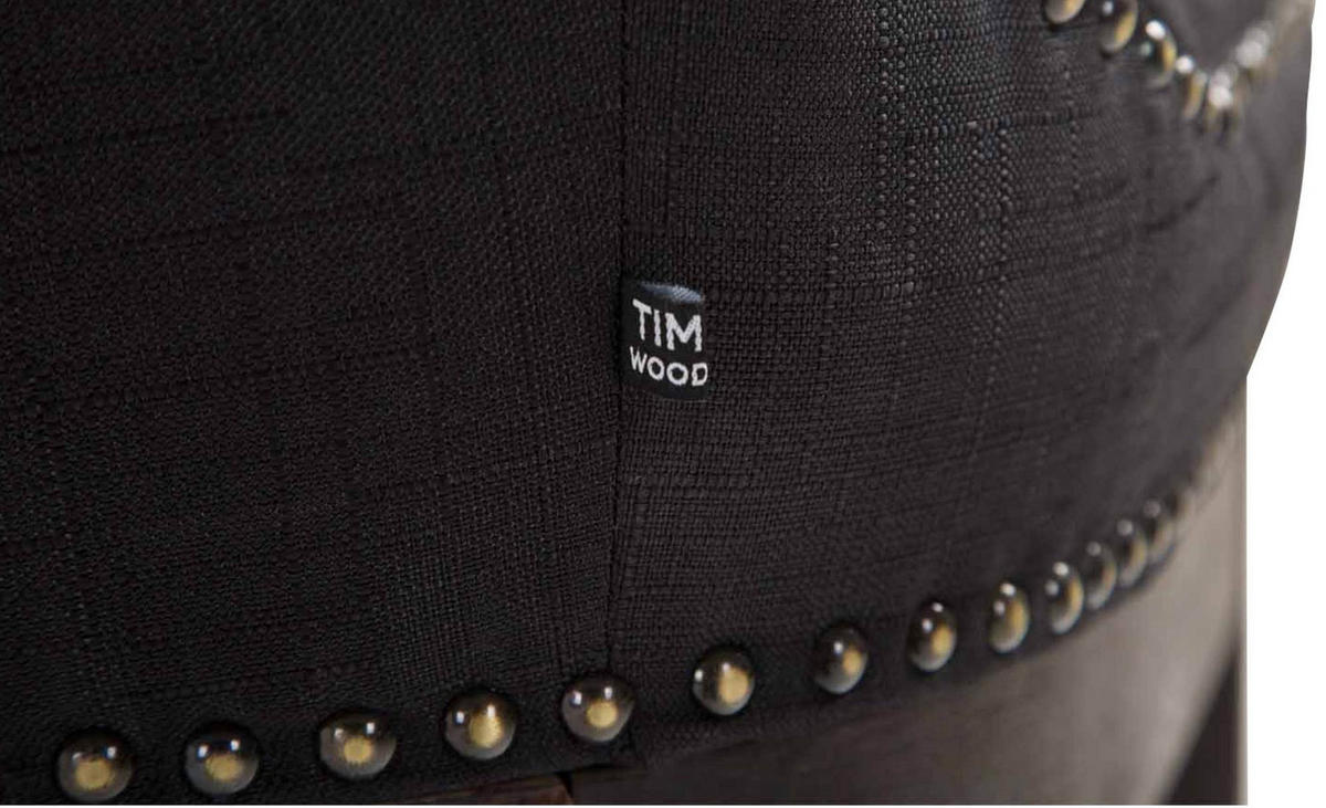 BARHOCKER Stoff schwarz - Schwarz, Holz/Textil (55/109/57cm) - CLP