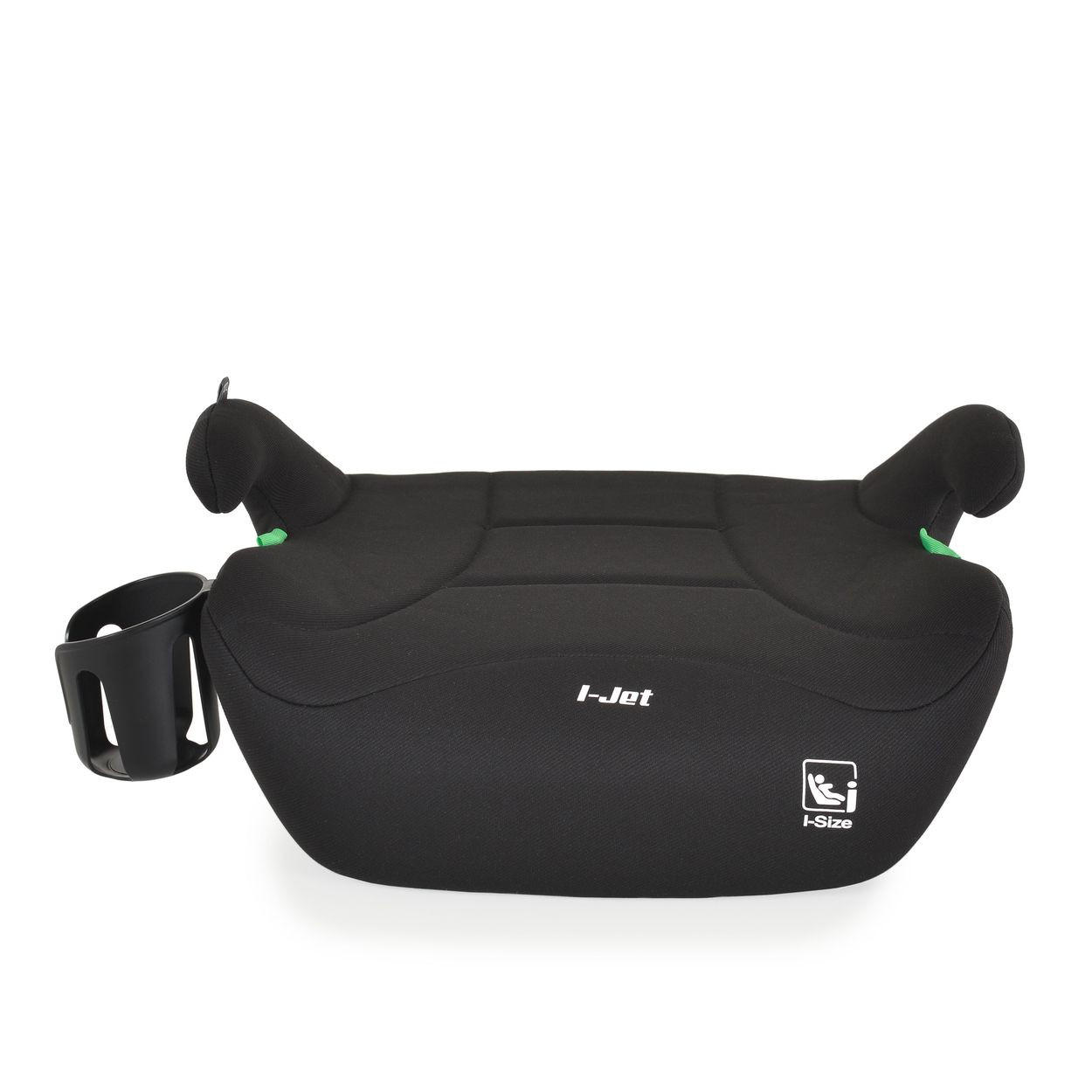 SITZERHÖHUNG i-Jet schwarz (125-150cm) Gruppe 3, Getränkehalter Isofix - Schwarz, Kunststoff (37/19/42cm) - Moni
