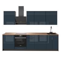 KÖK Fame-Line, Mörkblå högblank/antracit, 280 cm, AP Oak - Antracit/Mörkblå, Träbaserade material (280/82/60cm) - Vicco