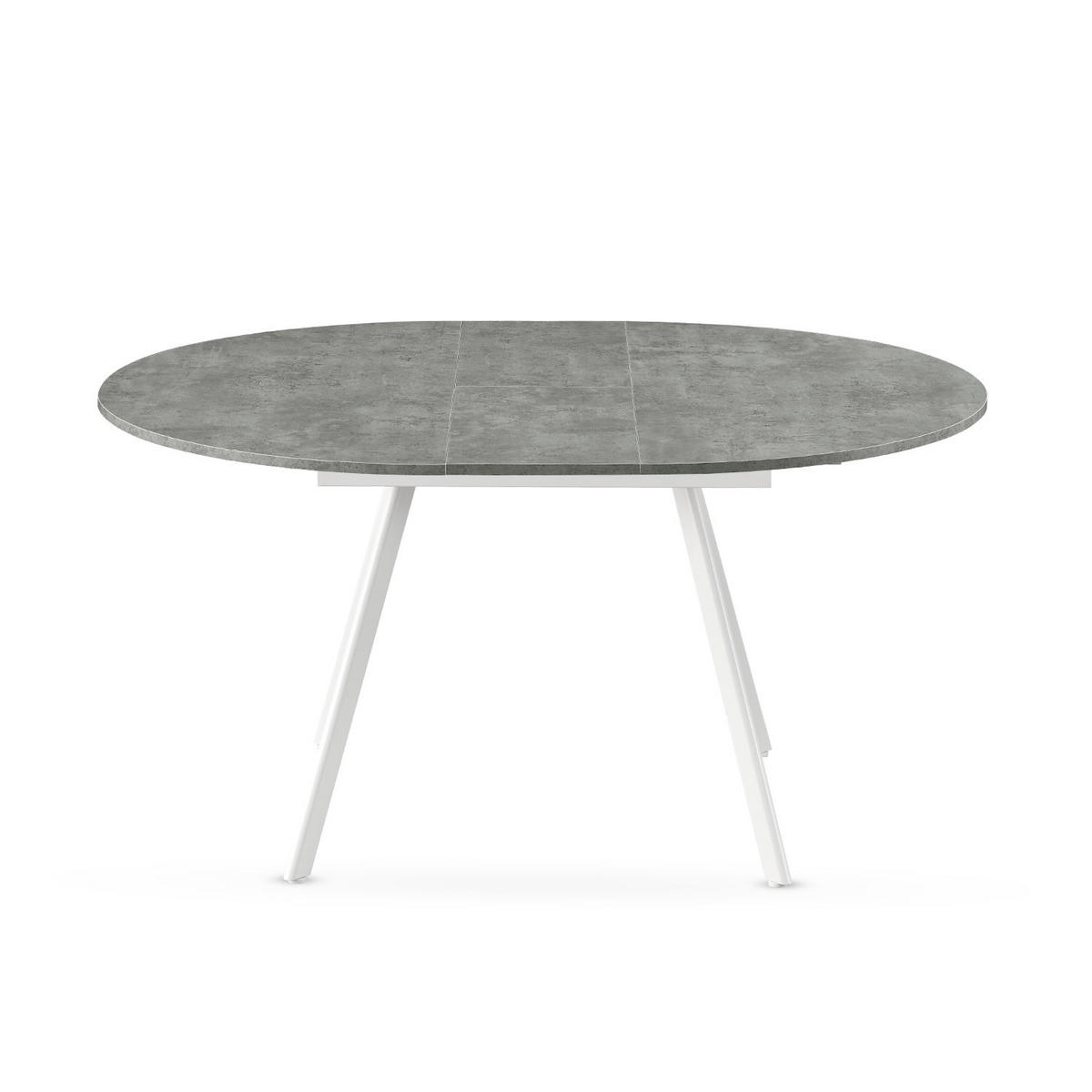 ESSTISCH LIV 120-150/120/76 cm Rund Beton - Weiß/Grau, Holzwerkstoff (120/120/76cm) - B&D Home