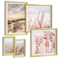 BILDER SET 5er Set - 50x50 cm & 20x30 cm & 40x60 cm Goldrahmen - Meerblick von Venedig - Goldfarben, Kunststoff (40/60cm) - TULUP