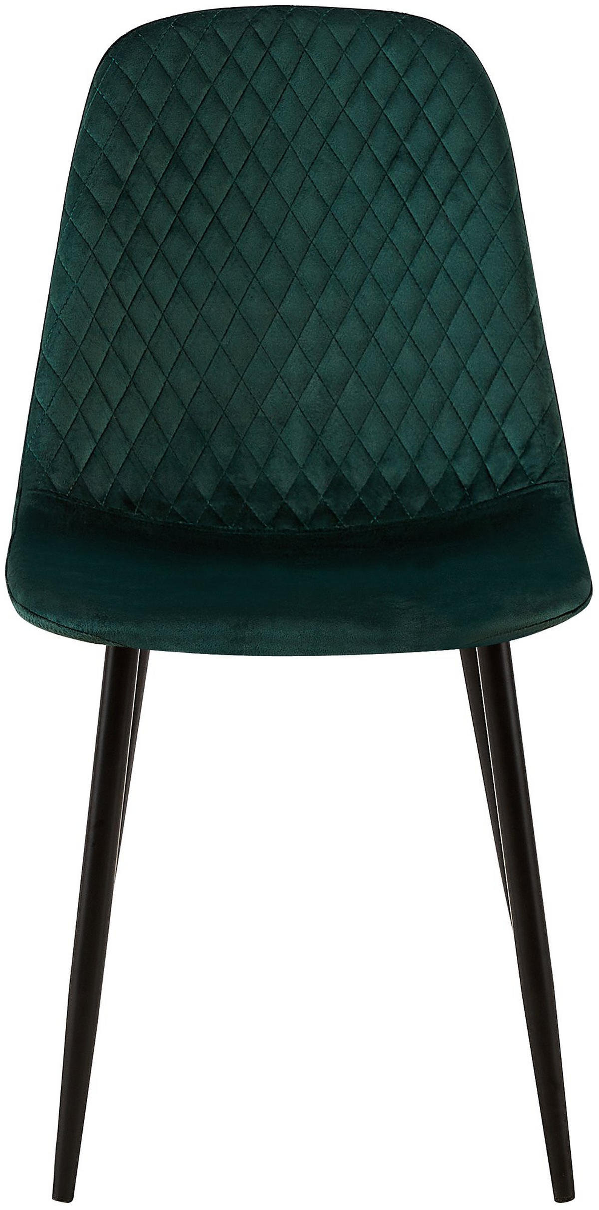 STUHL Samt Grün - Schwarz/Grün, Textil/Metall (44/88/54cm) - CLP