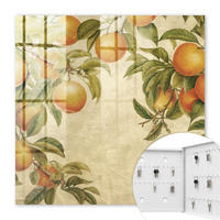 SCHLÜSSELBOX Weiß 30x30 cm – Türöffnung nach rechts - Orangen Natur - Orange, Metall (30/30/5cm) - TULUP