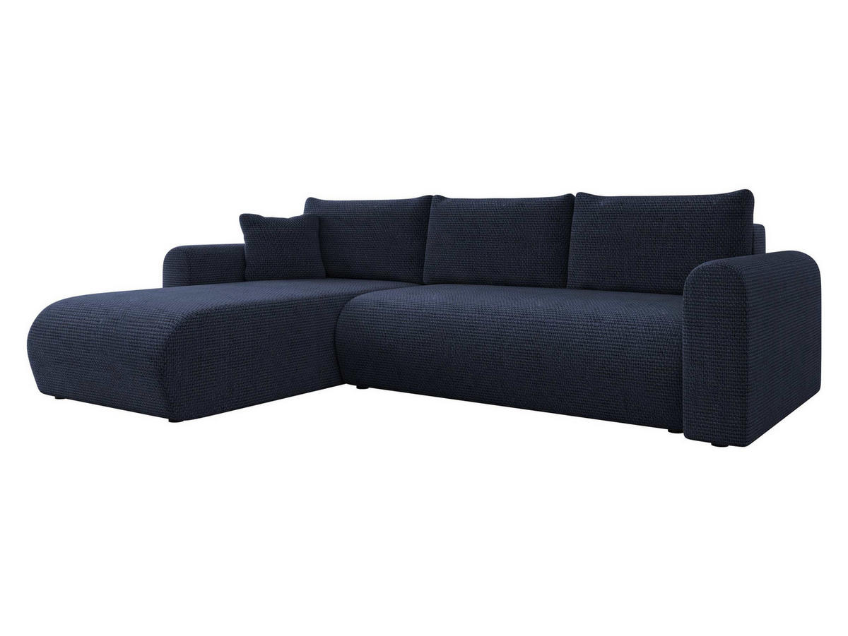 ECKSOFA Eliwo - Blau/Schwarz, Holz/Textil (252/158cm) - MIRJAN24