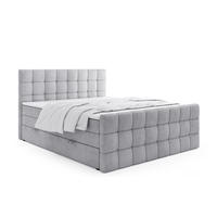 BOXSPRINGBETT Igante King Grau 180x200 cm mit Matrazen H3 & Topper - Grau, Holz (180/200cm) - Labett