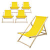 STRANDLIEGE 5er Set Gelb - Gelb, Holz (52/83/117cm) - ECD-Germany