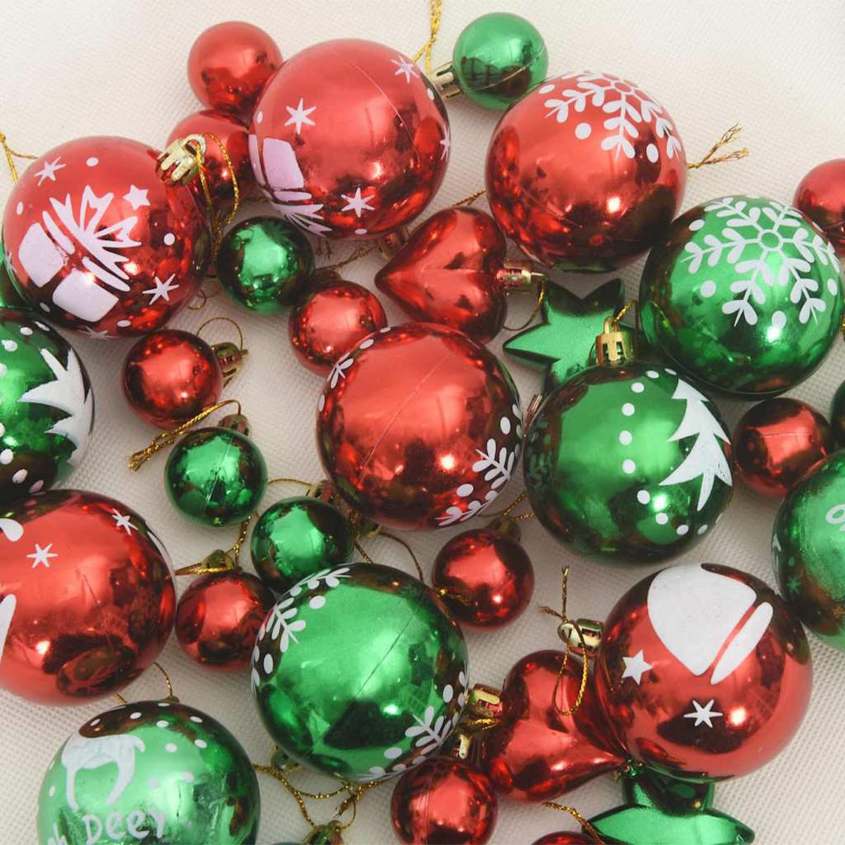 WEIHNACHTSKUGEL-SET 40 -teilig 6/6/6 cm Rot Kunststoff - Rot, Kunststoff (6/6/6cm) - vidaXL