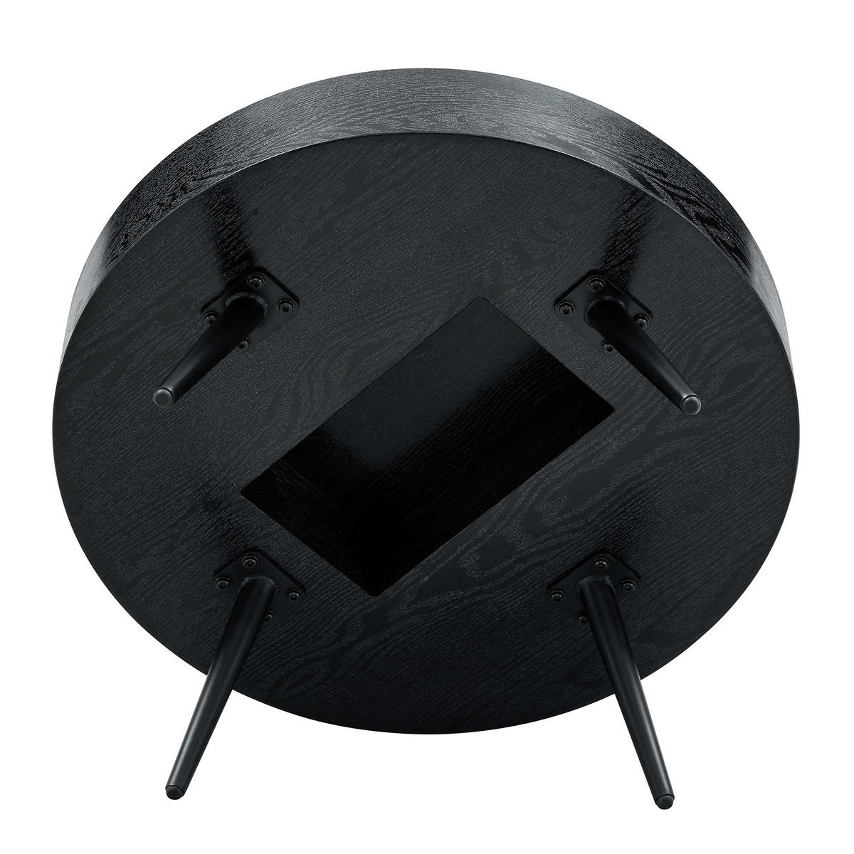 COUCHTISCH in Schwarz Wohnzimmertisch mit Holzoptik für Wohnzimmer, B70/T70/H35.5 cm - Schwarz, Holzwerkstoff/Metall (70/70/35.5cm) - STILVORA