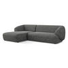 ECKSOFA links Strukturstoff Stoff Grau - Dunkelgrau/Schwarz, Kunststoff/Textil (156/280cm) - Makamii