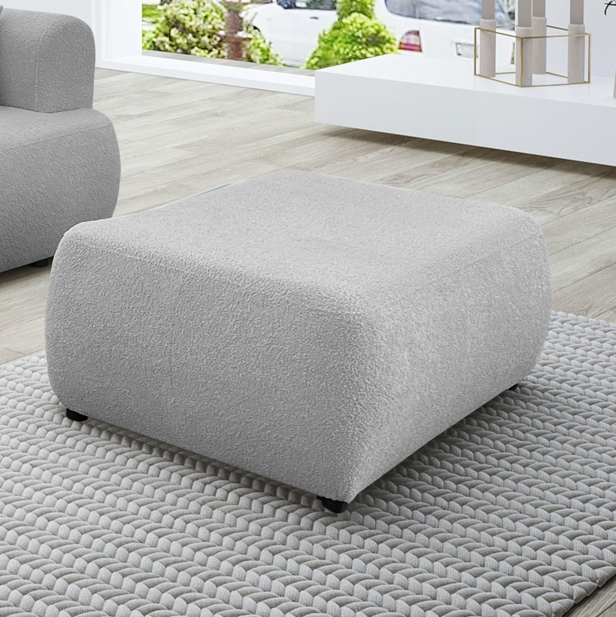 POLSTERHOCKER Anike In Now Or Never - Grau, Holzwerkstoff/Textil (98/42/66cm) - Fun Möbel