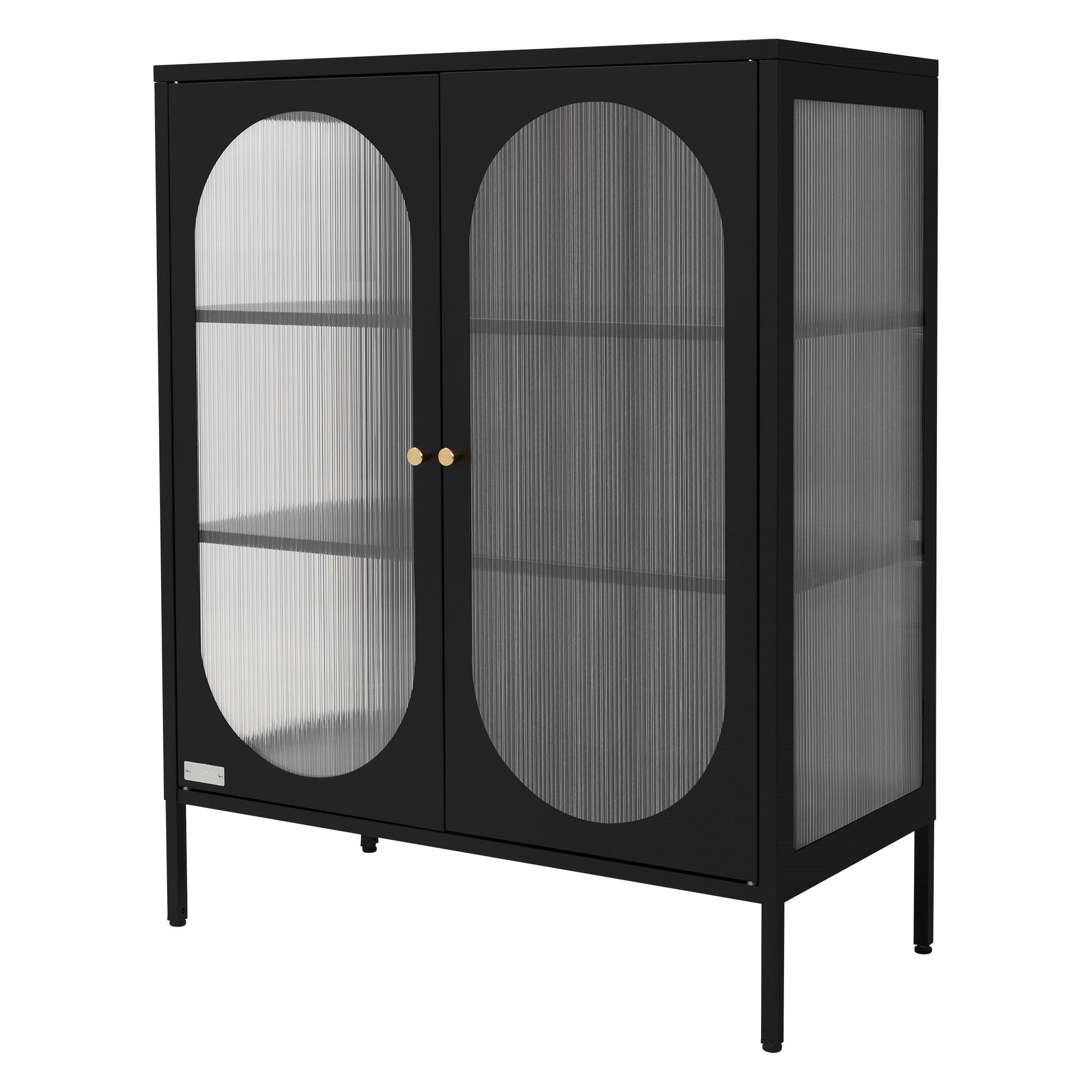 ML-DESIGN VITRÍNA 80 x 102,5 x 40 cm, černá, z oceli