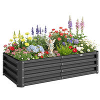 HOCHBEET DE-12185 rechteckig 120/60/30,5 cm Grau - Grau, Metall (120/30.5/60cm) - ComfortXL