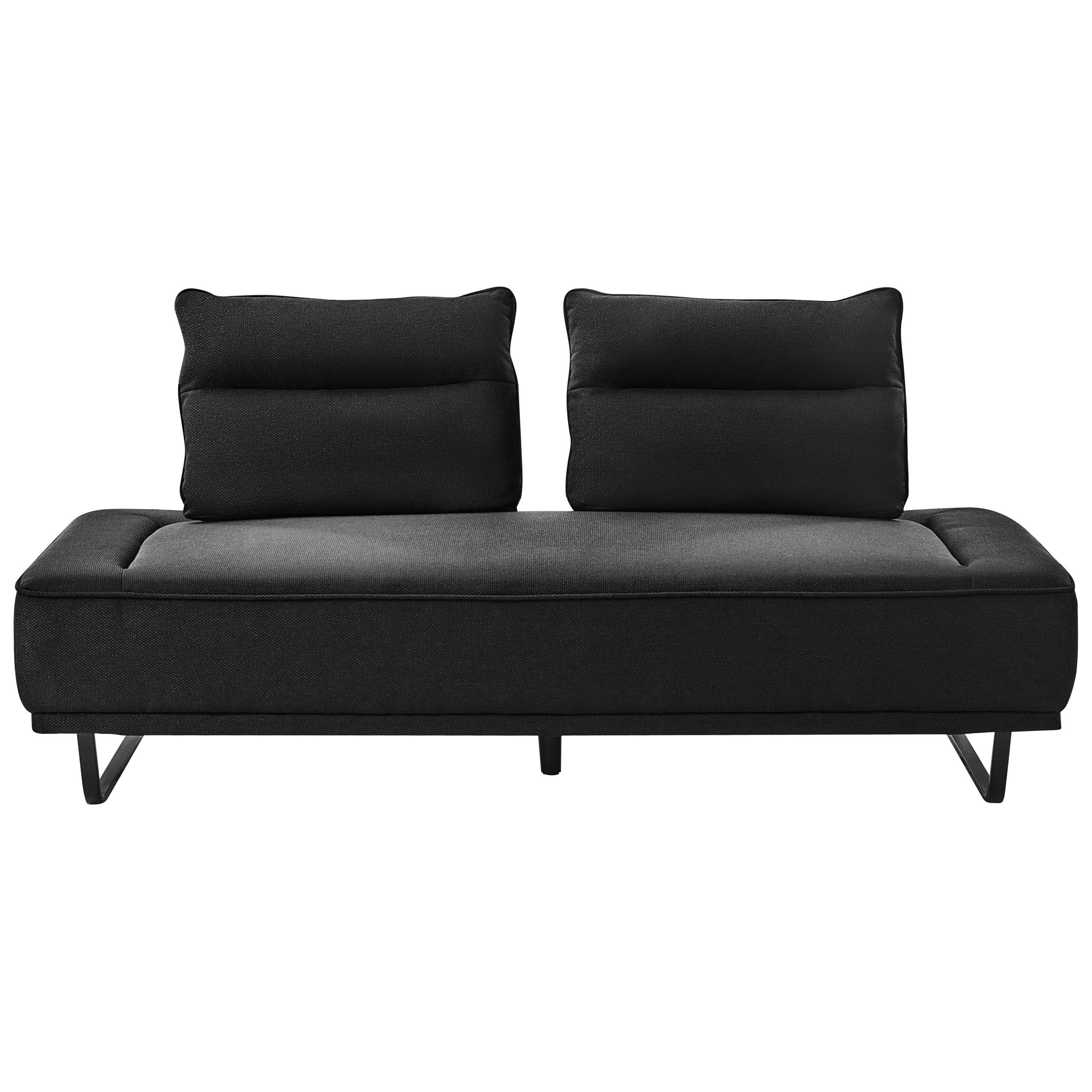 3-SITZER-SOFA Stoff Schwarz Faxen - Schwarz, Textil (184/86/90cm) - Beliani