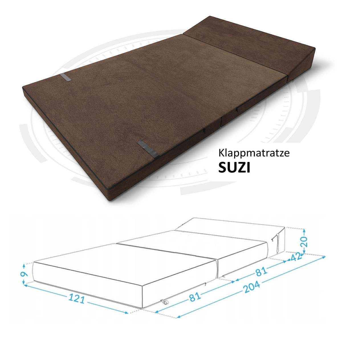KLAPPMATRATZE SUZI - Braun, Textil (120/200cm) - FDM