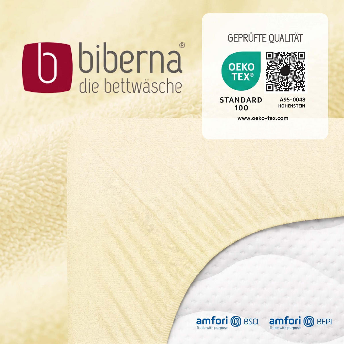 SPANNBETTTUCH Premium Frottee gelb, 180x200 cm - 200x200 cm - Gelb, Textil (200/200cm) - biberna
