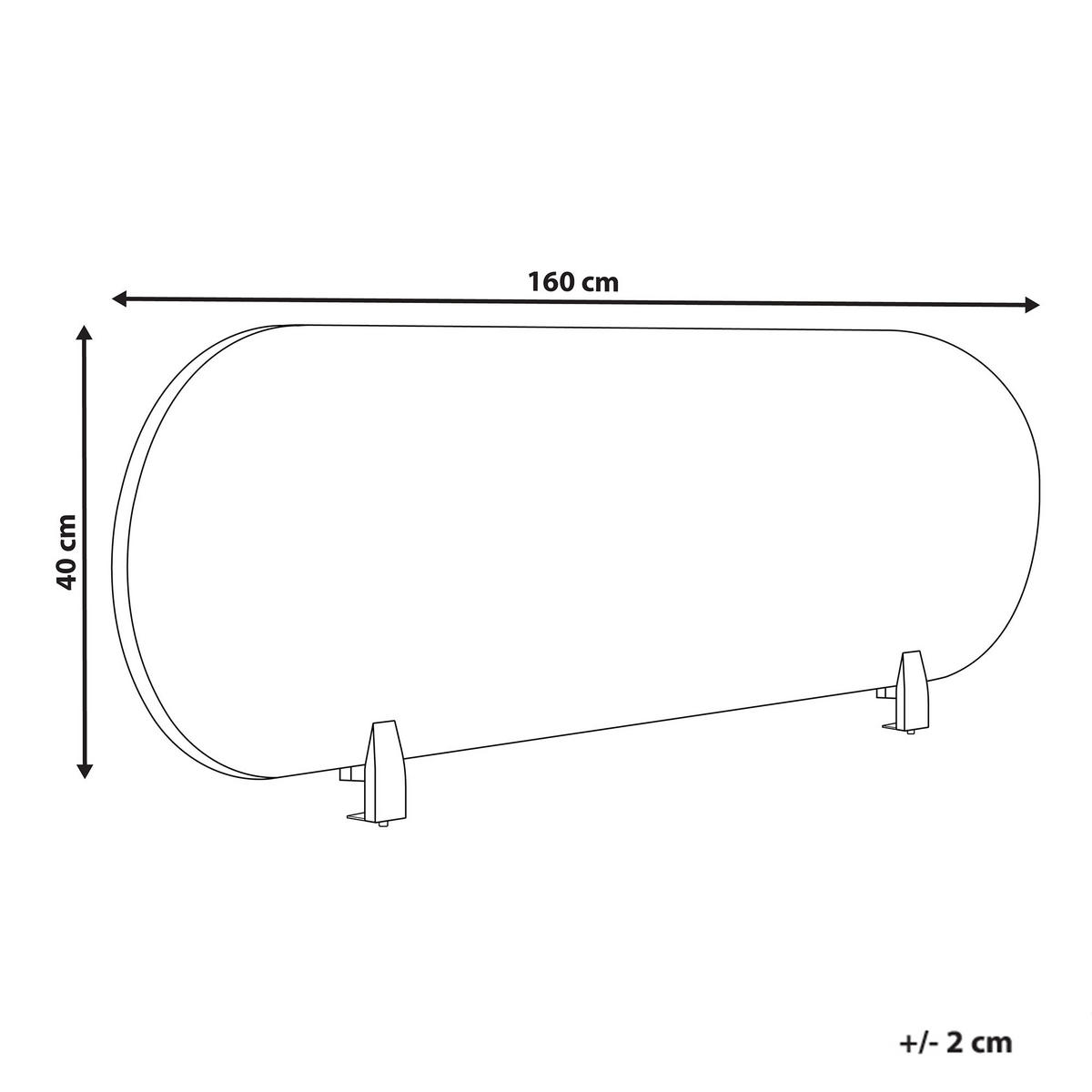 SCHREIBTISCHTRENNWAND Hellgrau 160x2x40 Sparky - Hellgrau, Kunststoff (160/40/2cm) - Beliani