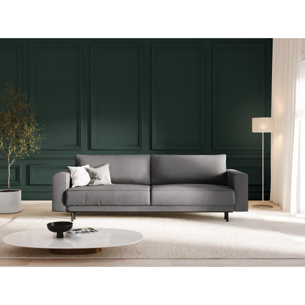 Thumbnail - Micadoni Ausklappbares-Sofa, Hellgrau, Textil, 3-Sitzer, 97x93x236 cm, Hergestellt in Europa, Oeko-Tex®, Wohnzimmer, Sof...