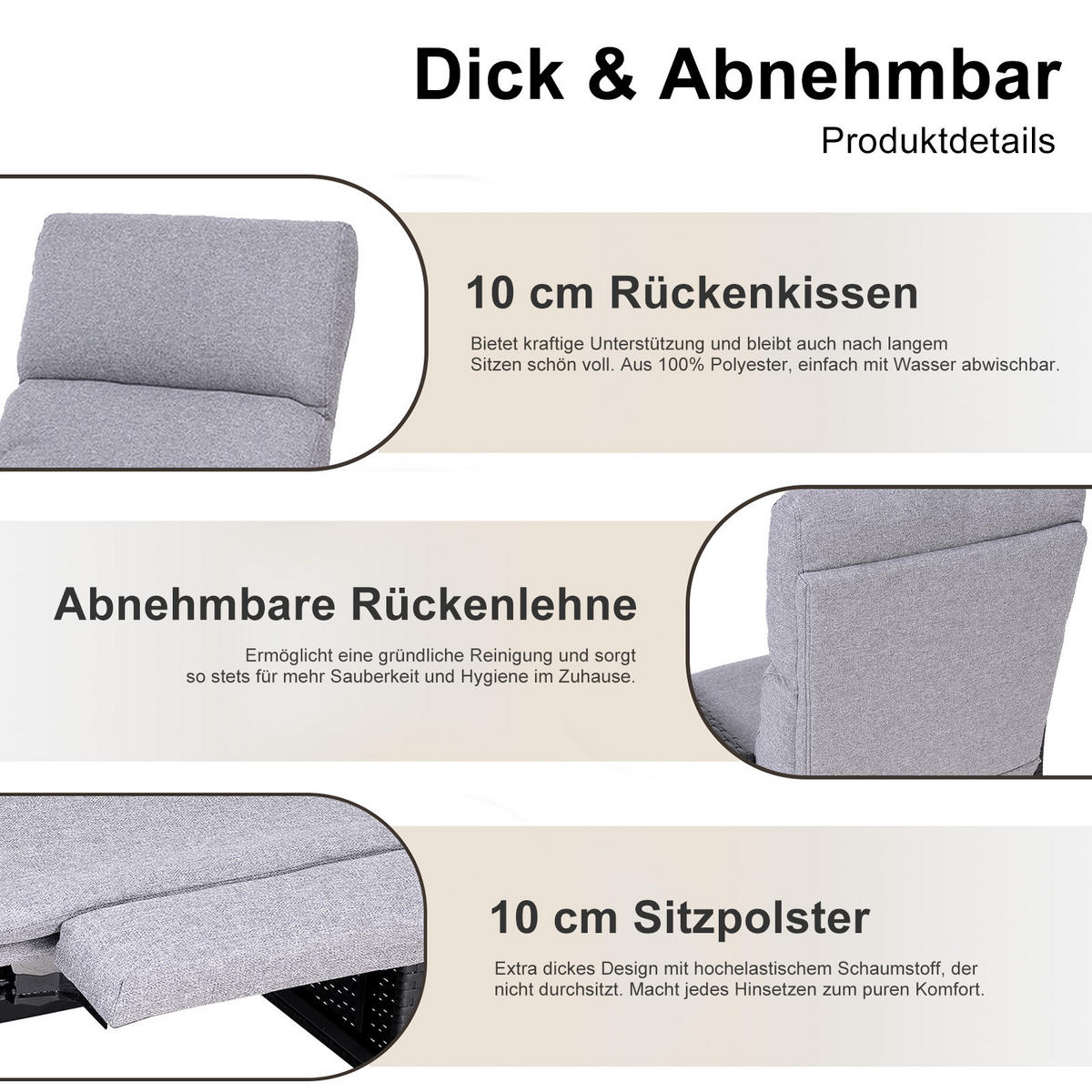 GARTEN-RELAXSESSEL-TY02 - Schwarz, Metall (77.5/112/75cm) - BELONID