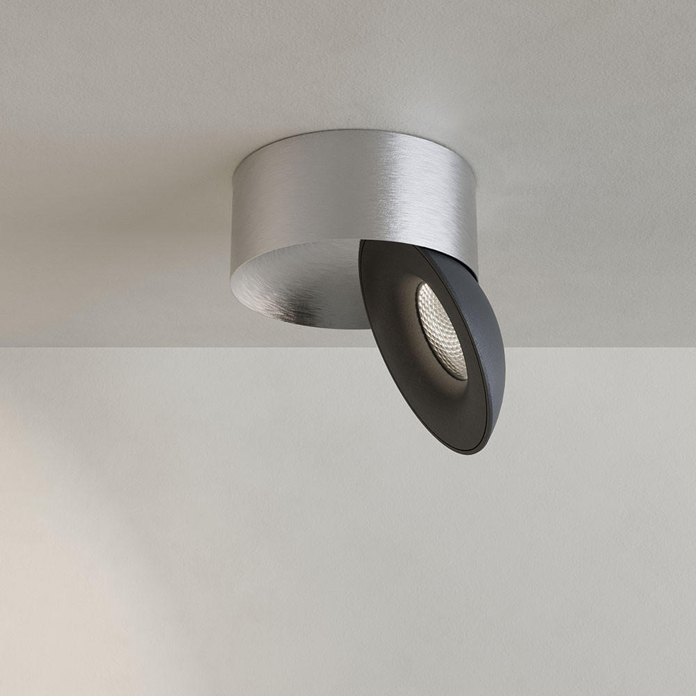 LED-AUFBAULEUCHTE Santa Neo Aluminium/Schwarz Neutralweiß - Alufarben/Schwarz, Metall (10.8/10.8/5cm) - s.luce