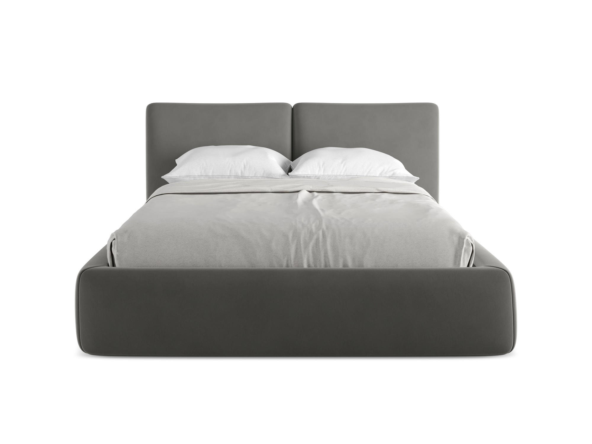 POLSTERBETT mit Bettkasten und Lattenrost 160x228 Grau - Dunkelgrau/Schwarz, Kunststoff/Textil (140/200cm) - Makamii