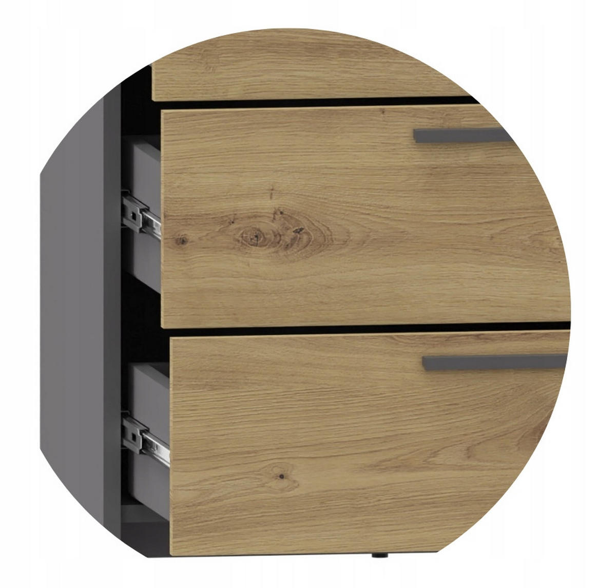 KOMMODE ALTIVO 6SW2SN Anthrazit-Artisan Eiche 134,4/35,9/80,6 cm - Anthrazit/Eiche Artisan, Holzwerkstoff (134.4/80.6/35.9cm) - Matkam Möbel