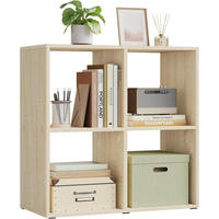 REGALE Bücherregal mit 4 offenen Fächern, 60x60x29 cm, Helle Eiche - Eichefarben, Holzwerkstoff/Kunststoff (60/60/29cm) - Woltu