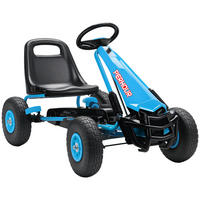 GOKART, Tretauto mit Handbremse, verstellbarem Sitz, Vor- und Rückwärtsgang - Blau, Metall (110/61/62cm) - AIYAPLAY