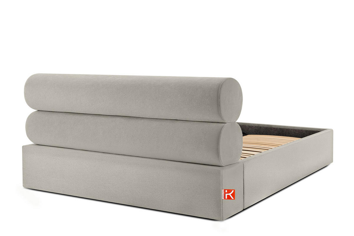 POLSTERBETT LUNEO - Creme/Schwarz, Holz/Holzwerkstoff (202/204cm) - KONSIMO®