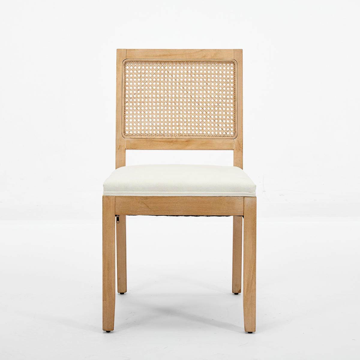 STUHL-SET DE-36363 2 Stück mit Rattan-Rückenlehne Beige - Beige, Holz (48/86.5/56cm) - ComfortXL