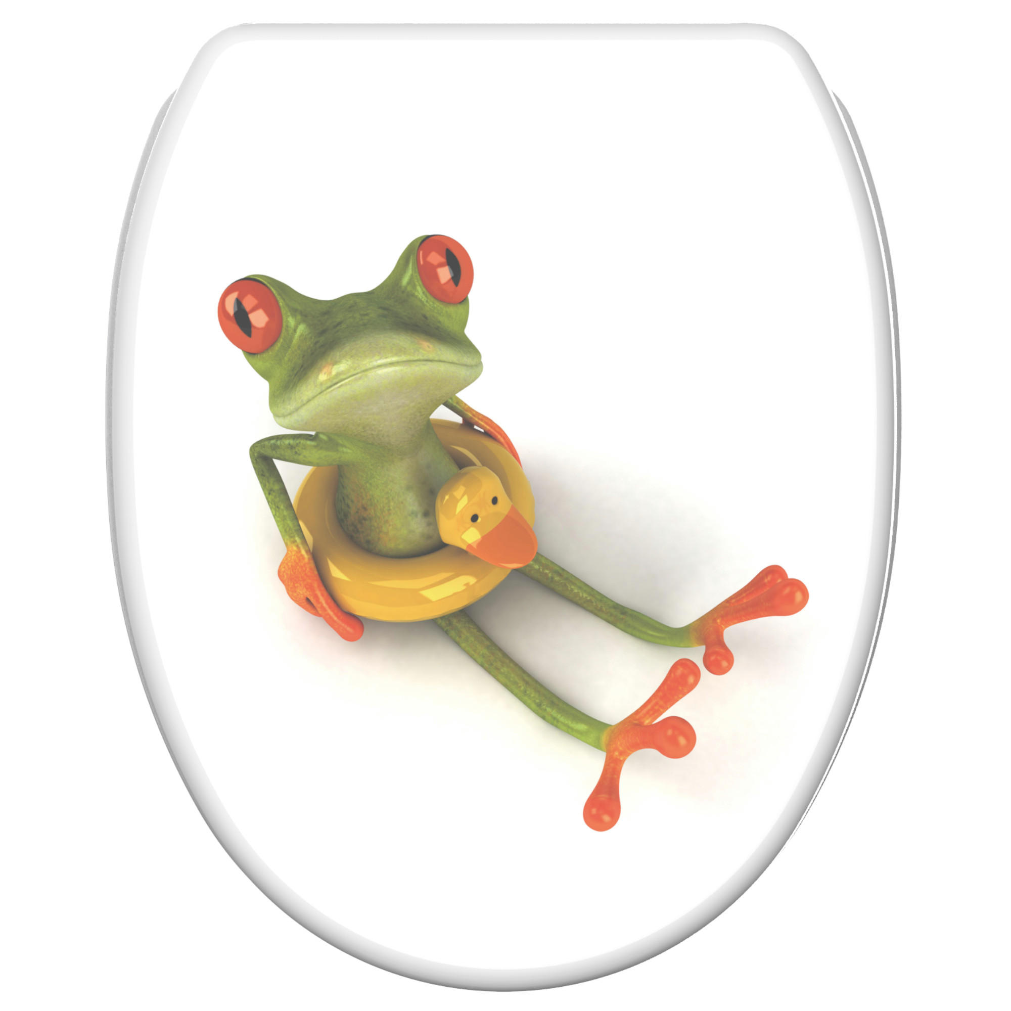 WC-SITZ mit Absenkautomatik & Top Fix Froggy - Grün, Holzwerkstoff (37.7/5.5/48cm) - Sanilo