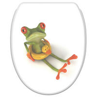 WC-SITZ mit Absenkautomatik & Top Fix Froggy - Grün, Holzwerkstoff (37.7/5.5/48cm) - Sanilo