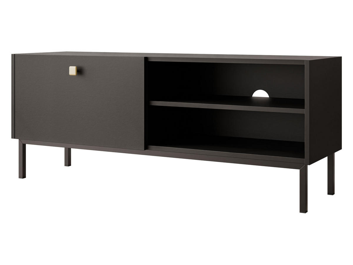 TV-LOWBOARD Nutero 1KW - Goldfarben/Schwarz, Holzwerkstoff/Metall (120/48/35cm) - MIRJAN24