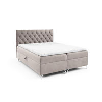 BOXBETT mit Stauraum und Topper Beige 120x200 cm - Beige, Textil (120/200cm) - Home Collective