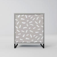 SIDEBOARD PASSING SECONDS, Grau, 57,5x42x67,5 cm, Schwarze Metall-Rahmenfüße - Multicolor/Schwarz, Holzwerkstoff/Metall (57.5/67.5/42cm) - SpaceRebels