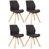 STUHL 4er Set Stoff schwarz - Eukalyptusholzfarben/Schwarz, Holz/Textil (49/87.5/58cm) - CLP