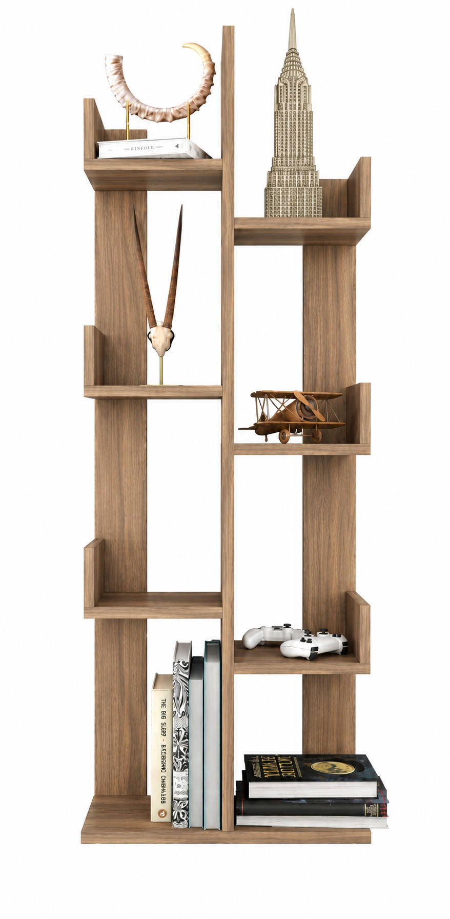 Decorotika Bücherregal Walnuss 22x132x50 cm