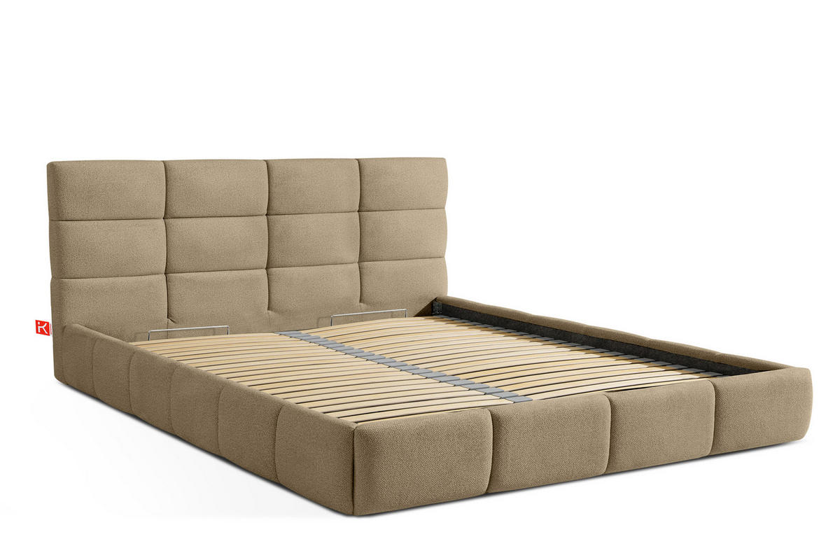 POLSTERBETT ALTOS Bouclé, gelb - Gelb, Holz/Holzwerkstoff (180/200cm) - KONSIMO®
