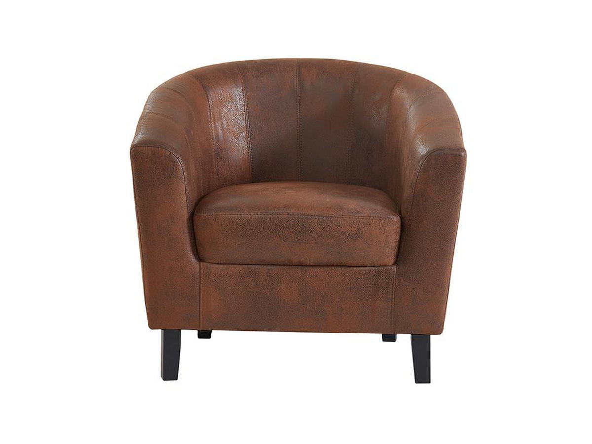LOUNGE-SESSEL - Microfaser - Braun - CRISTOBAL II - Braun, Textil (71/76/78cm) - Vente-Unique